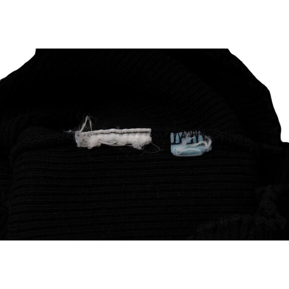 Current/Elliott Womens Ribbed Sweater Medium Navy Black Cotton Long Sleeve - Picture 12 of 12